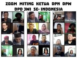 Zoom Miting Para Ketua JWI Se Indonesia Laksanakan Rapat Koordinasi Bahas Agenda Rapimnas