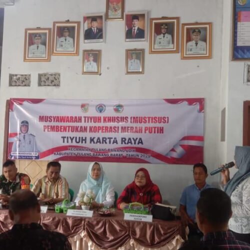 Desa Karta Raya Kecamatan Tuba Udik, Gelar Rapat Musyawarah Pembentukan Koprasi Merah Putih