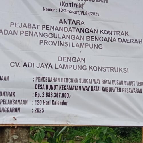 Pekerjaan Proyek Pencegahan Bencana Sungai Way Ratai Jadi Sorotan Warga Setempat
