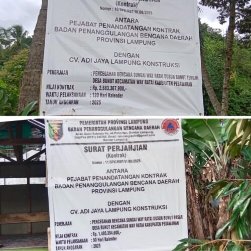 LSM PENJARA DPD PROVINSI LAMPUNG SUDAH SURATI DINAS BPBD  PERTANYAKAN SPESIFIKASI PERENCANAAN  PROYEK TANGGUL DI SUNGAI WAY RATAI 