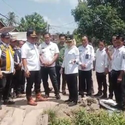 Jalan Rusak Viral Dimedsos Bupati Pesawaran Tinjau Langsung Kelokasi