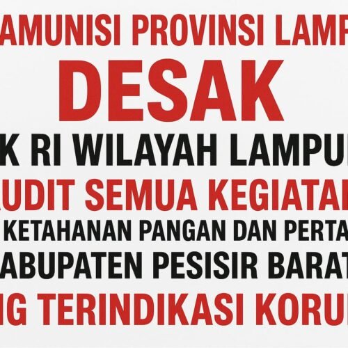 LSM AMUNISI Desakan Pemeriksaan BPK RI terhadap Kegiatan Dinas Ketahanan Pangan dan Pertanian Kabupaten Pesisir Barat