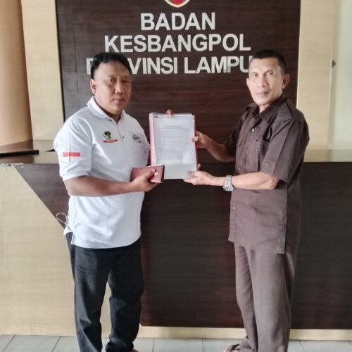 LSM Penjara Indonesia DPD Provinsi Lampung Resmi Terdaftar Keberadaan di Kesbangpol