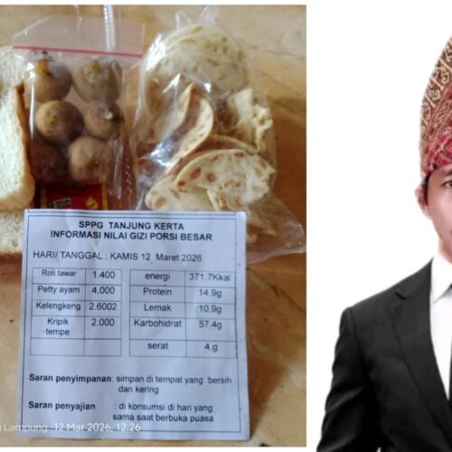 Ketua JWI DPW Provinsi Lampung Apresiasi SPPG Tanjung Kerta Menu Sesuai dan Cantumkan Harga Menu MBG Secara Terbuka