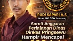 Ketua JWI DPW Lampung Soroti Anggaran Perjalanan Dinas Dinkes Pringsewu Hampir Mencapai Rp 300 Juta Didominasi Dalam Kota, Diduga Rawan Penyimpangan