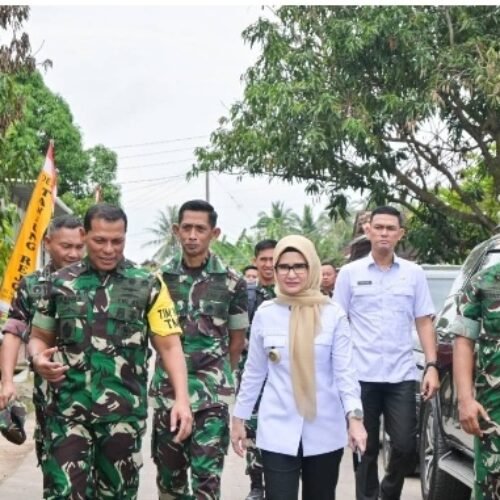 Bupati Nanda Dampingi Wasev Panglima TNI Tinjau TMMD Ke-127 Kodim 0421/Lampung Selatan