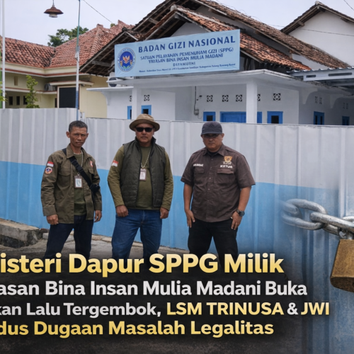 Baru Seminggu Beroperasi Lalu Tutup, Legalitas Dapur MBG Daya Murni Dipertanyakan LSM Trinusa dan JWI