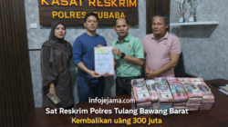 Sat Reskrim Polres Tulang Bawang Barat Kembalikan uang 300 juta Kepada Korban dari Hasil kejahatan