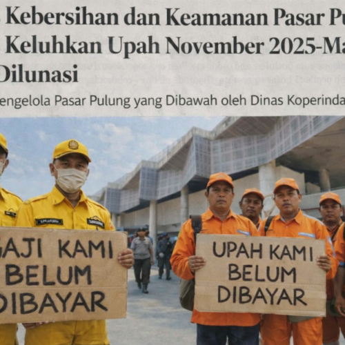 Upah Tak Kunjung Dibayar Sejak November 2025, Petugas Kebersihan dan Keamanan Pasar Pulung Kencana Mengeluh: “Kami Hanya Diberi Cicilan”