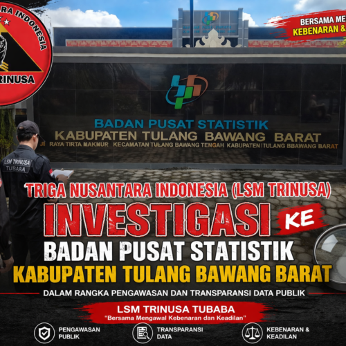 Diduga Hindari Klarifikasi Anggaran, Kepala BPS Tulang Bawang Barat Sulit Ditemui DPC LSM Trinusa dan Media
