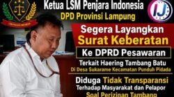 Ketua LSM PENJARA Indonesia Dpd Lampung Segera Layangkan Surat Ke DPRD Pesawaran Keberatan Terkait Hearing  Perizinan Tambang Galian C di Desa Sukarame Diduga Tidak Transparan