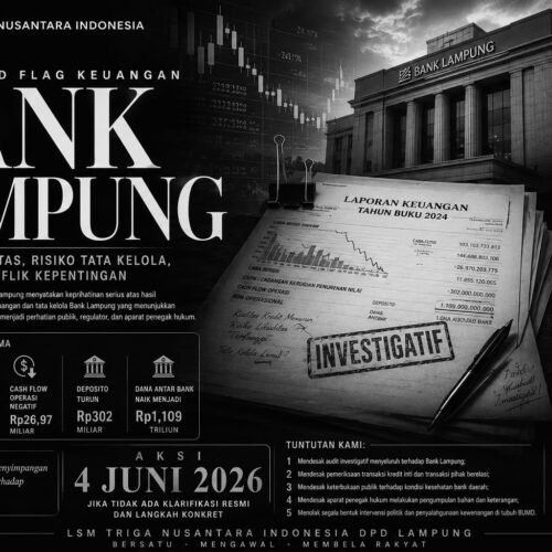 DUGAAN RED FLAG KEUANGAN BANK LAMPUNG : LSM TRINUSA DPD LAMPUNG SIAP GELAR AKSI DEMONSTRASI 4 JUNI 2026