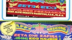 Irjen Helmi, Mantan Kapolda Seta Gubernur Lampung: Meriahkan Pernikahan Zeta & Edo. Papan Bunga Ucapan Selamat Padati Taman Sari