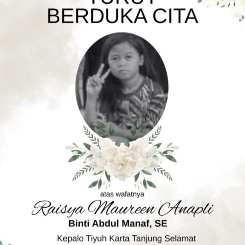 Kabar Duka, Putri Pj Kapalo Tiyuh Karta Tanjung Selamat Meninggal Dunia, Pemerintah Kecamatan TBU Berbela Sungkawa