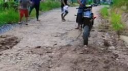 Kepala Pekon Sinar Petir Gotong Royong Timbun Jalan Berlubang di Ruas Jalan Kabupaten, Viral Di Medsos Akun FB Pribadi Nya 