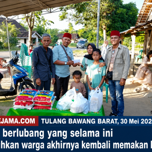 Jalan Berlubang Kembali Makan Korban di Tubaba, Warga Patungan Bantu Keluarga Almarhum Karim