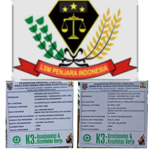 LSM Penjara Indonesia DPD Lampung Minta Inspektorat, BPKP dan BPK Nanti Periksa Serius Proyek Jalan Kedondong–Pardasuka