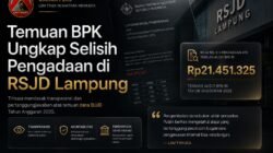 TEMUAN BPK UNGKAP SELISIH PENGADAAN DI RSJD LAMPUNG, TRINUSA TAGIH PERTANGGUNGJAWABAN
