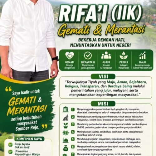 Bawa Slogan ‘Gemati & Merantasi’, Rifa’i (Iik) Siap Maju Sebagai Calon Kepalo Tiyuh Sumber Rejo