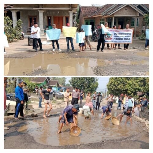 LSM PENJARA INDONESIA DPD LAMPUNG BERSAMA MASYARAKAT GELAR AKSI DI JAL,AN RUSAK WARGA PANEN IKAN LELE