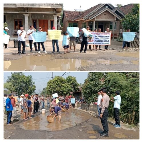 AKSI DAMAI LSM PENJARA INDONESIA DPD LAMPUNG BERSAMA MASYARAKAT DESAK GUBERNUR PERCEPATAN PEMBANGUNAN JALAN RAYA KEDONDONG DI DAPIL 6 PESAWARAN