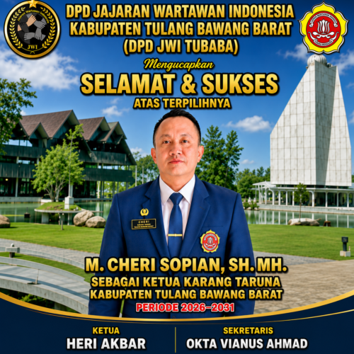 DPD JWI Tubaba Beri Ucapan Selamat atas Terpilihnya M. Cheri Sopian sebagai Ketua Karang Taruna Periode 2026–2031
