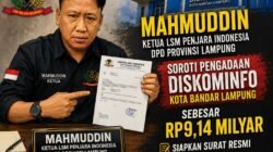 Mahmuddin Ketua LSM PENJARA Indonesia DPD Provinsi Lampung Soroti Pengadaan Diskominfo Kota Bandar Lampung Sebesar Rp9,14 Milyar Siapkan Surat Resmi Desak APH Lakukan Pemeriksaan