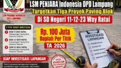 LSM PENJARA Indonesia DPD Lampung Targetkan Tiga Proyek Paving Blok SD Negeri 11-12-23 di Way Ratai Rp. 100. Juta Per Titik TA 2026 Siap Investigasi Lapangan