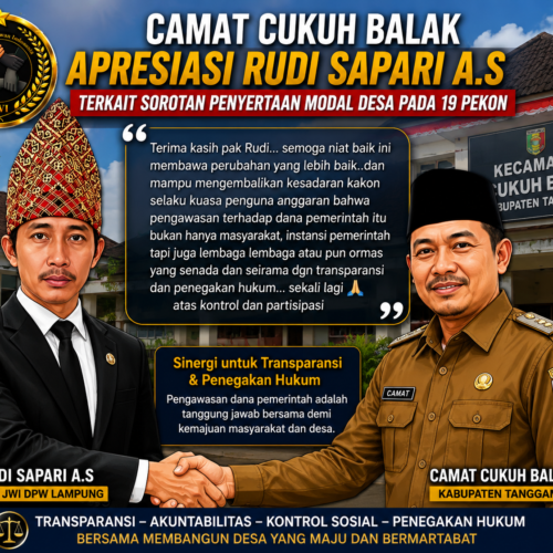 Camat Cukuh Balak Apresiasi Sorotan JWI DPD Lampung terhadap Penyertaan Modal Desa di 19 Pekon