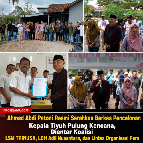 Ahmad Abdi Patoni Resmi Serahkan Berkas Pencalonan Kepala Tiyuh Pulung Kencana, Diantar Koalisi LSM TRINUSA, LBH Adil Nusantara, dan Lintas Organisasi Pers