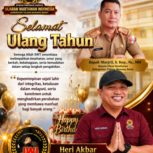 Eratkan Sinergisitas, DPD JWI Tulang Bawang Barat Beri Ucapan Selamat Ulang Tahun ke-52 Kepada Kadis Kesehatan
