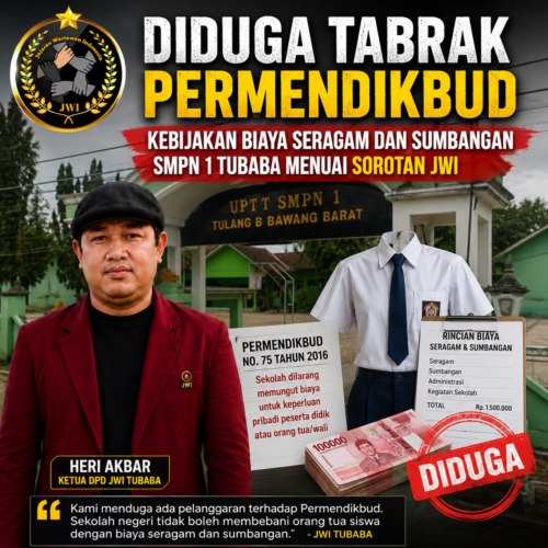 Ketua DPD JWI Tubaba Heri Akbar Soroti Dugaan Pungli Seragam dan Sumbangan Masjid di SMPN 1