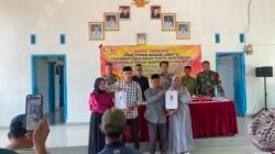 Penandatanganan Fakta Integritas dan Penetapan Nomor Urut Calon Kepala Tiyuh Karta Tanjung Selamat Berjalan Lancar dan Kondusif