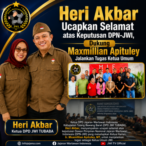 Heri Akbar Ucapkan Selamat atas Keputusan DPN-JWI, Dukung Maxmillian Apituley Jalankan Tugas Ketua Umum