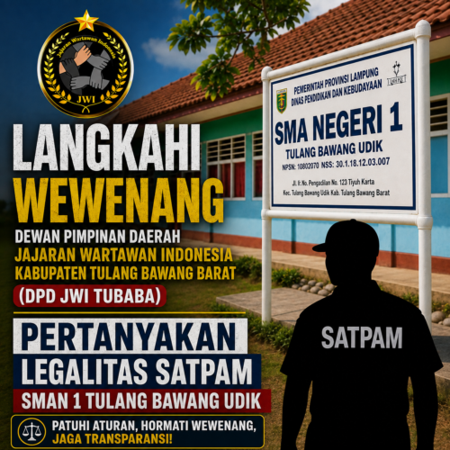 Langkahi Wewenang, DPD JWI Tubaba Pertanyakan Legalitas Oknum Satpam SMAN 1 Tulang Bawang Udik