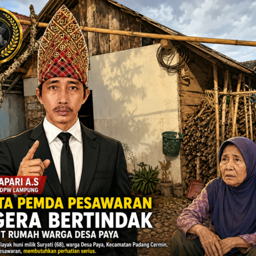 Rudi Sapari A.S Minta Pemda Pesawaran Segera Bertindak, Rumah Warga Lansia di Desa Paya Memprihatinkan
