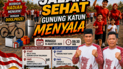 JALAN SEHAT “GUNUNG KATUN MENYALA” SEMARAKKAN HUT RI KE-81, DUA KEPALO TIYUH AJAK WARGA BERSATU
