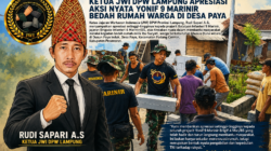 Ketua JWI DPW Lampung Apresiasi Aksi Nyata Yonif 9 Marinir Bedah Rumah Warga di Desa Paya