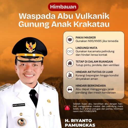 Waspada Abu Vulkanik Gunung Anak Krakatau, Pemkab Pringsewu Imbau Masyarakat Tingkatkan Kewaspadaan