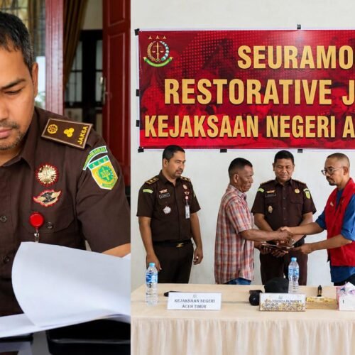 Kejari Aceh Timur Gelar Restorative Justice 4 Perkara Laka Lantas dan Penadahan di Rumah Seramoe RJ Gampong Jawa