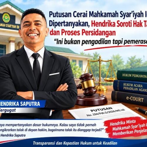 Putusan Cerai Mahkamah Syar’iyah Idi Dipertanyakan, Hendrika Soroti Hak Pembelaan dan Mekanisme Upaya Hukum