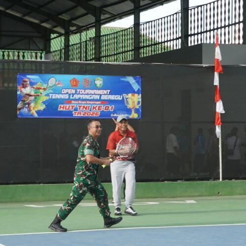 Pangdam IM Buka Open Tournament Tenis Lapangan Piala Panglima TNI di Lapangan Tenis Jasdam IM, Neusu Jaya, Kota Banda Aceh