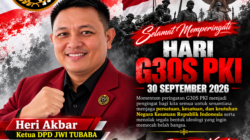 DPD JWI TUBABA Sampaikan Ucapan Peringatan G30S/PKI 30 September 2026: Momentum Mengenang Sejarah dan Memperkuat Persatuan Bangsa