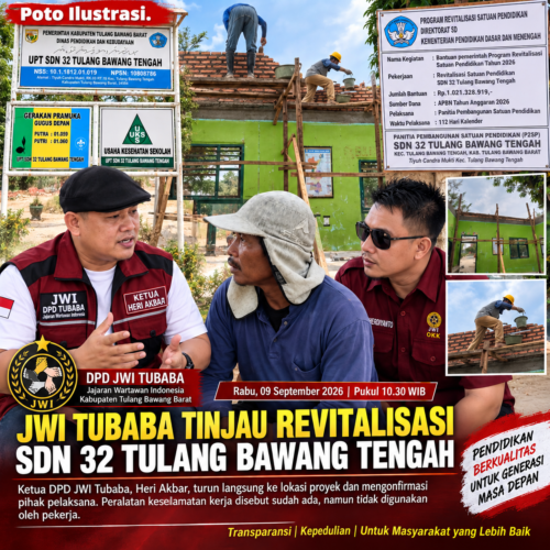 Revitalisasi SDN 32 Tulang Bawang Tengah Disorot, Penerapan K3 Pekerja Jadi Perhatian