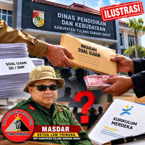 SOAL UJIAN SEKOLAH DIDUGA DITEBUS MELALUI DISDIKBUD TUBABA, LSM TRINUSA DESAK BUKA DASAR KEWENANGAN