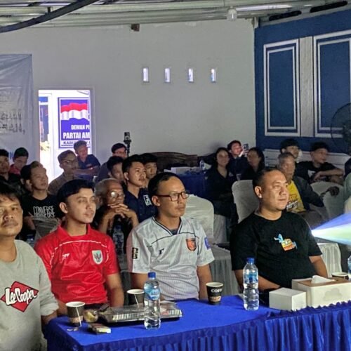 NOBAR INDONESIA VS THAILAND BM-PAN: GEMURUH TERIAKAN GARUDA BERGEMA DI KANTOR DPD PAN LAMPUNG SELATAN