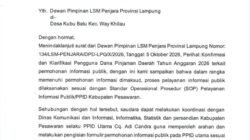 LSM Penjara Indonesia Pertanyakan Penggunaan Pinjaman Daerah Pesawaran 2026, BPKAD Arahkan Permohonan Informasi Melalui PPID
