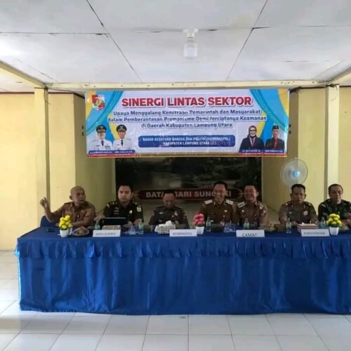 Sinergi Lintas Sektor, Koramil 412-06/SU Hadiri Sosialisasi Pencegahan dan Pemberantasan Premanisme di Sungkai Utara