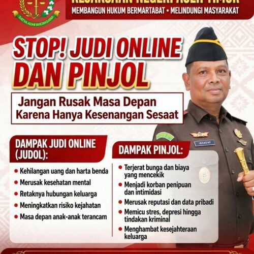 Kejari Aceh Timur Himbau Warga Stop Judi Online, Dampaknya Rusak Keluarga Hingga Ekonomi dan hancur Masa depan’ 