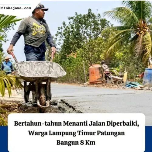 Bertahun-tahun menanti jalan di perbaiki, warga Lampung Timur patungan bangun 8 km